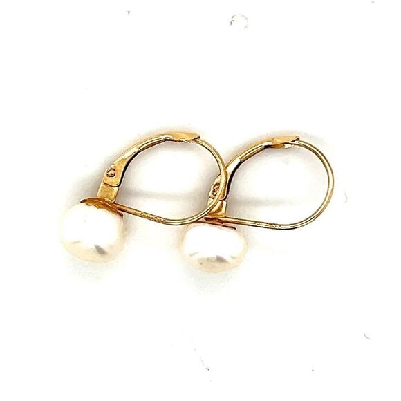 14k Gold Pearl Earrings - Picture 6 of 9